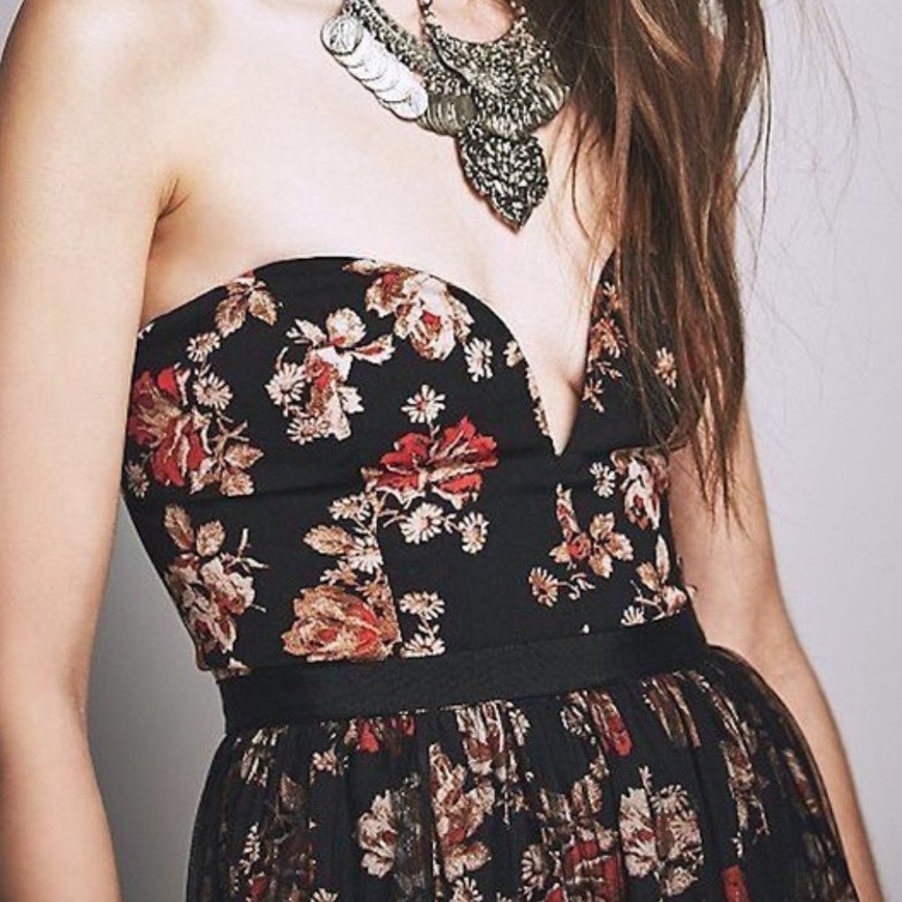 NWOT Free People Dare To Dream Strapless Floral Maxi Dress - Picture 3 of 6